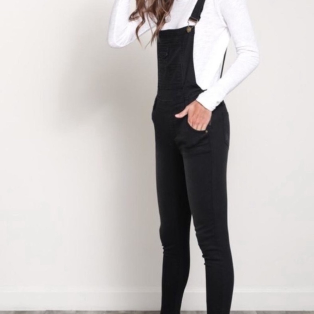 Wishlist NEW skinny black overalls